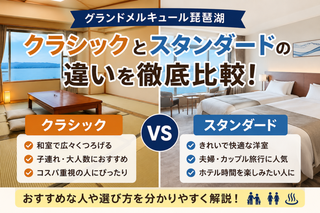 グランドメルキュール琵琶湖のクラシックとスタンダードの違いを徹底比較！どっちがおすすめ？