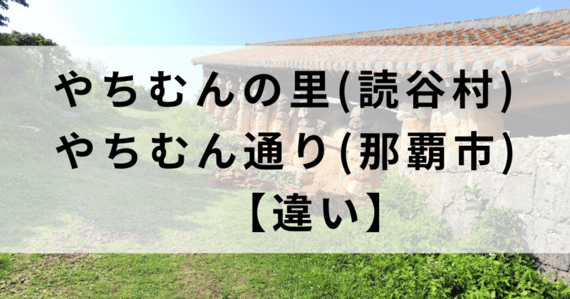 やちむんの里とやちむん通りの違い